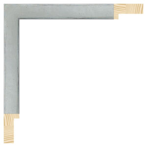 Sølv liste m/sort kant, 20 x 38 mm