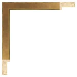Guld liste m/sort kant, 20 x 38 mm