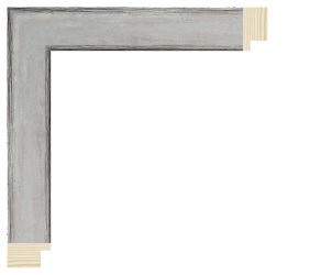 Børstet sølv liste m/sort næse, 30 x 17 mm