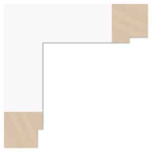Silkemat hvid liste, 48 x 45 mm