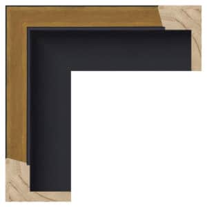 Mat sort m/bred guld svævel., 60 x 40 mm