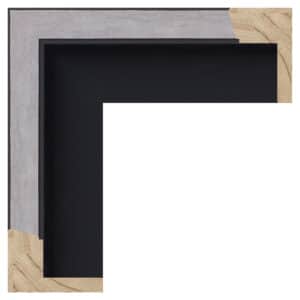 Mat sort m/bred sølv svævel., 60 x 40 mm