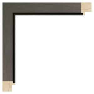 Børstet antracit liste m/sort næse, 26 x 21 mm